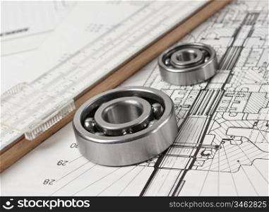 technical drawing with bearing