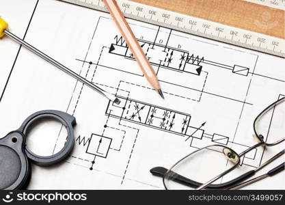 technical schemes with a pencil and ruler