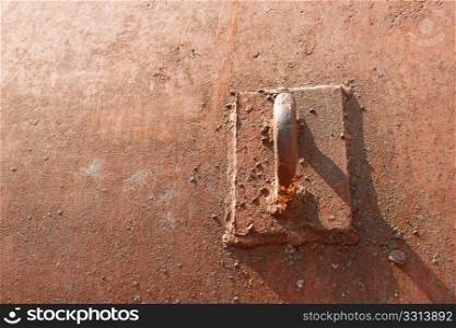Technological hinge on the old rusty metal objects