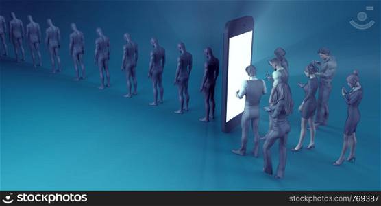 Technological Zombies with People Immersed in their Mobile Phones. Technological Zombies