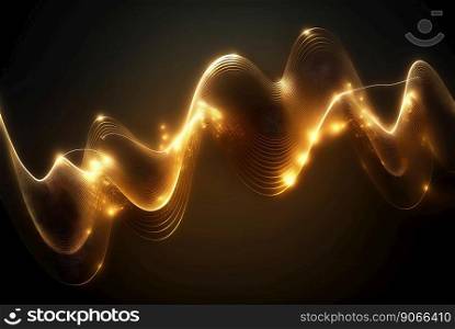 Technology abstract with shiny data wave flow. Science concept with glowing wires connected on futuristic background. Generated AI. Technology abstract with shiny data wave flow. Science concept with glowing wires connected on futuristic background. Generated AI.
