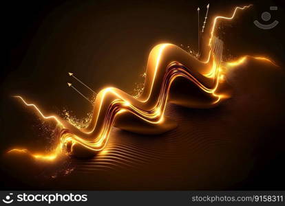 Technology abstract with shiny data wave flow. Science concept with glowing wires connected on futuristic background. Generated AI. Technology abstract with shiny data wave flow. Science concept with glowing wires connected on futuristic background. Generated AI.