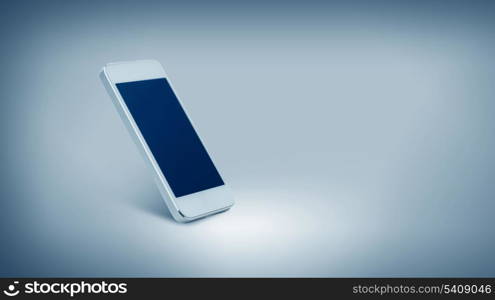 technology and advertisement concept - white smarthphone with white blank screen