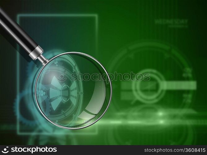 technology background in blueand green color