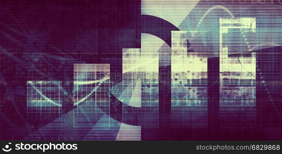 Technology Background with Business Bar Chart Abstract. Technology Background