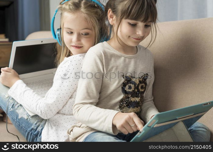technology concept with young girls