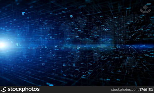 Technology Digital Data Network Connection and Cyber Security Concept, Social network connections, Global network 5g high-speed internet connection data analysis abstract background.