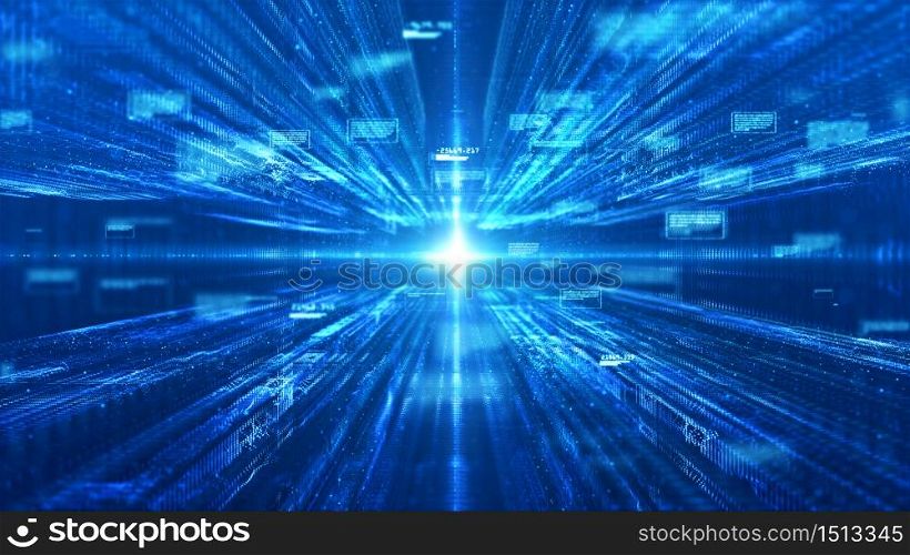 Technology Digital Matrix and Light Abstract Background