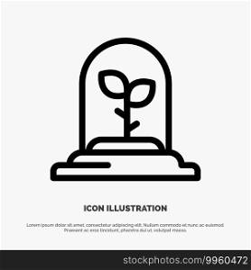 Technology, Leaf, Plant Line Icon Vector