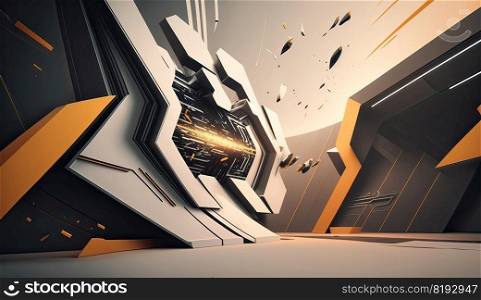 technology modern background. abstract design, futuristic shape, light geometric, line space, graphic concept, digital technology modern background ai generated illustration. technology modern background ai generated