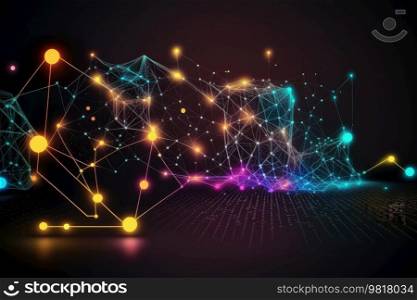 Technology Network Background. Illustration Generative AI