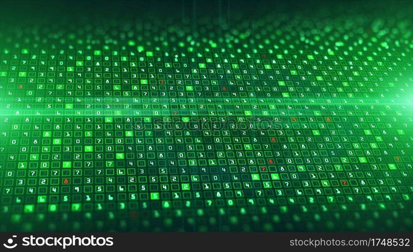 Technology network data connection, Digital data analysis and data binary coding, Digital cyberspace and network of cyber security background concept