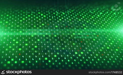 Technology network data connection, Digital data analysis and data binary coding, Digital cyberspace and network of cyber security background concept