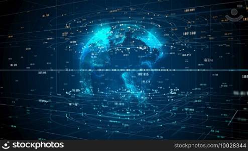 Technology Network Data Connection, Digital Network and Cyber Security Concept, Global Network 5g High-Speed Connection Background.