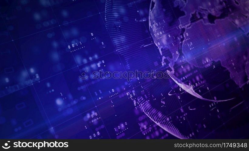 Technology Network Digital Data Connection, Cyber Security digital data, Global 5g high speed internet connection and Big data analysis process future background concept. 3d rendering