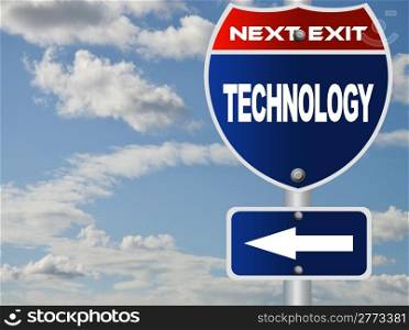 Technology road sign