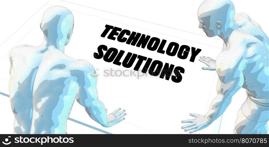 Technology Solutions Discussion and Business Meeting Concept Art. Technology Solutions