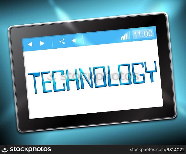 Technology Tablet Representing High Tech 3d Illustration
