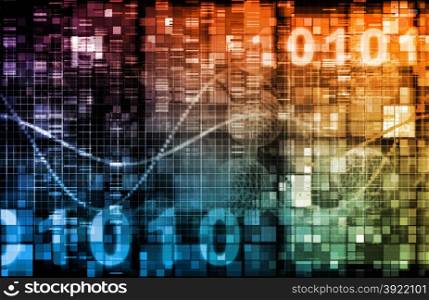 Technology Theme or Themed Background with Binary Data. Online Banking