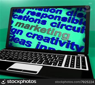 Technology Word On Laptop Meaning Software And Hi Tech. Marketing Screen Meaning Advertise And Sell Brand