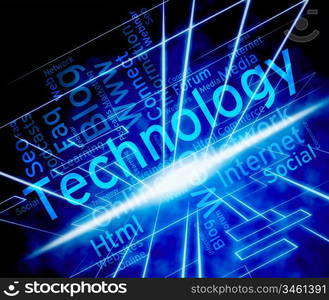 Technology Word Representing Text Words And Digital