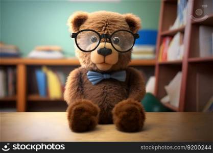 Teddy bear as a student at school. Back to school. Neural≠twork AI≥≠rated art. Teddy bear as a student at school. Back to school. Neural≠twork AI≥≠rated