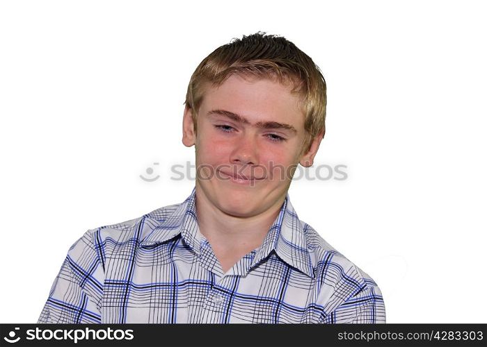 Teen boy body language expressions - Fake Sarcastic Smile