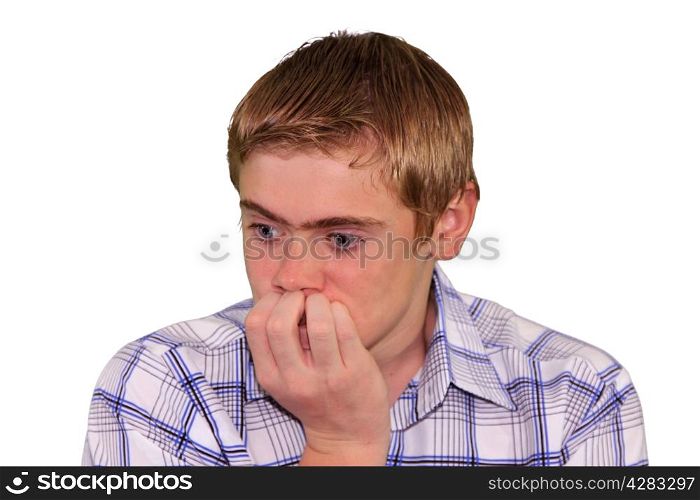 Teen boy body language expressions - Nervous biting nails