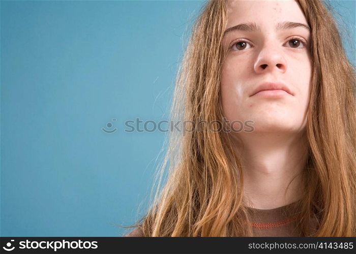 Teen Boy with Long Hair