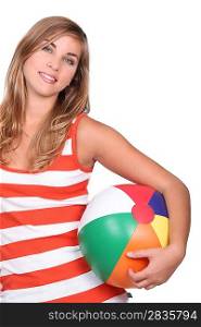 Teen with beach ball