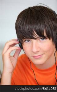 Teen with headphones