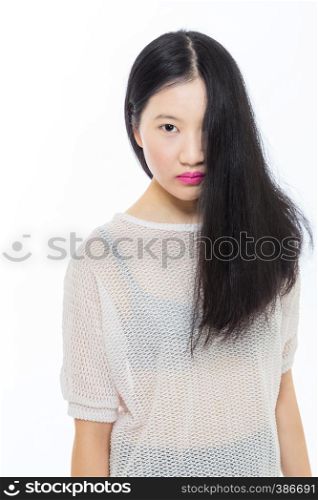 Teenage Asian high school girl beauty portrait