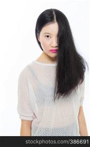 Teenage Asian high school girl beauty portrait