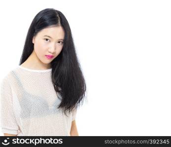 Teenage Asian high school girl, beauty portrait, skincare concept