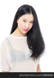 Teenage Asian high school girl, beauty portrait, skincare concept