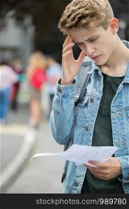 Teenage Boy Disappointed With Exam Results