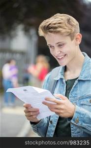 Teenage Boy Happy With Exam Results