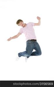 Teenage Boy Jumping In The Air