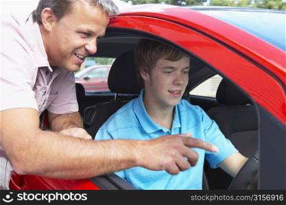 Teenage Boy Learning How To Drive