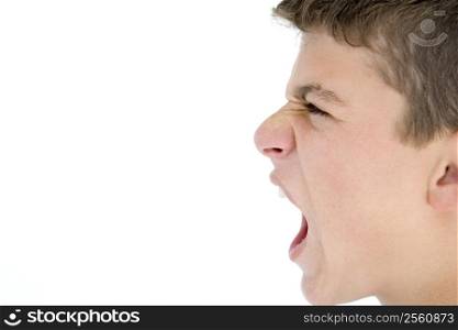 Teenage boy shouting