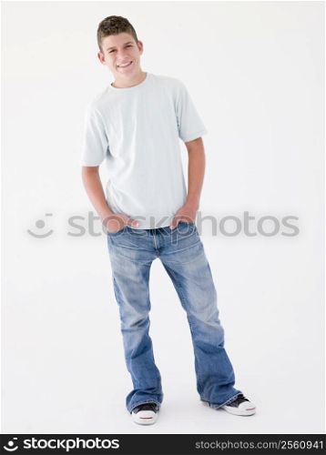 Teenage boy smiling