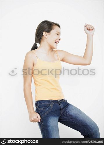 Teenage girl dancing