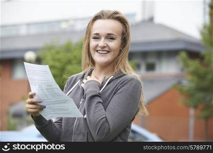 Teenage Girl Happy With Good Exam Results