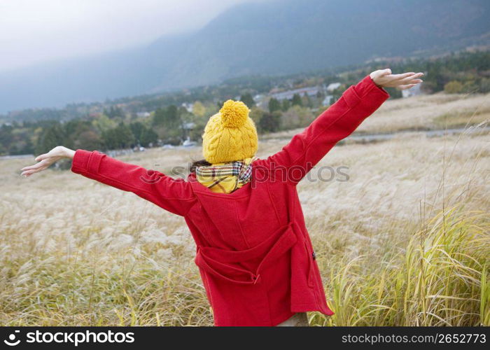 Teenage girl in a field