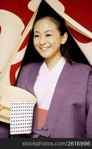 Teenage girl in Japanese dress