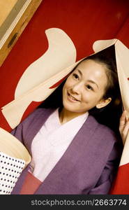 Teenage girl in Japanese dress