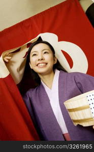 Teenage girl in Japanese dress