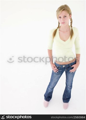 Teenage girl looking at camera
