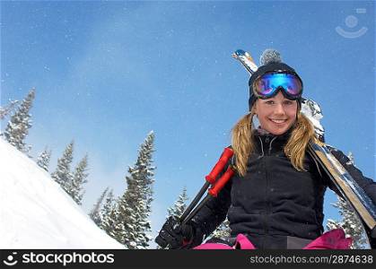 Teenage Girl on the Ski Slope