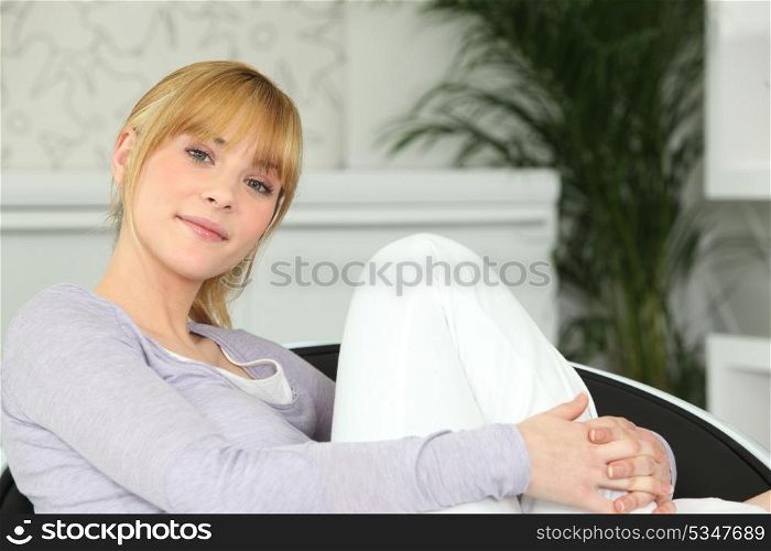 Teenage girl relaxing at home
